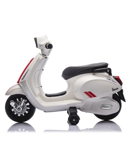 MOTO INFANTIL A BATERIA CON RUEDINES PIAGGIO VESPA BLANCA