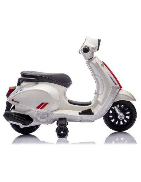 MOTO INFANTIL A BATERIA CON RUEDINES PIAGGIO VESPA BLANCA