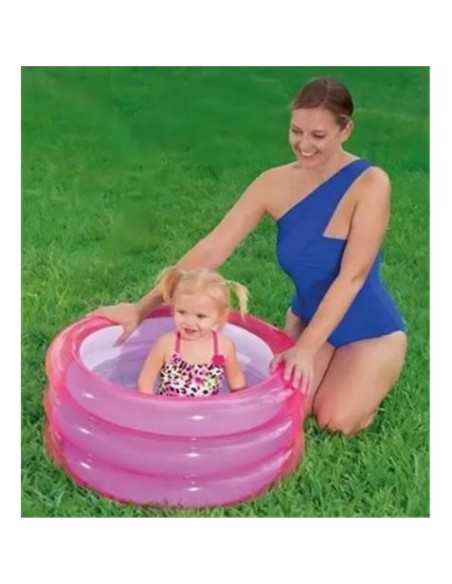 PSICINA INFANTIL INFLABLE TRIPLE ANILLO ROSA BESTWAY