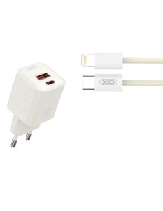 CARGADOR USB 20W 1X USB-A Y 1X USB-C CON CABLE TIPO-C A LIGHTNING C L147 XO