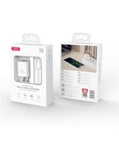 CARGADOR USB 20W 1X USB-A Y 1X USB-C CON CABLE TIPO C L147 XO 2
