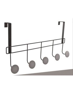 PERCHERO NEGRO 5 POMOS PARA PUERTA