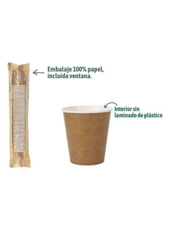 SET 50 VASOS CARTON KRAFT 120CC ALGON