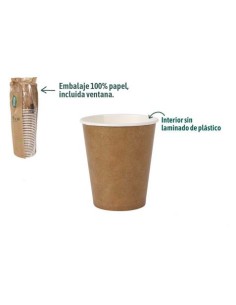 SET 30 VASOS CARTON KRAFT 250CC ALGON