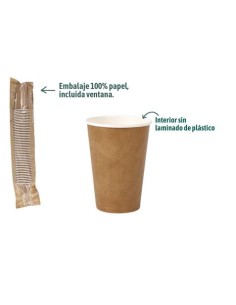 SET 50 VASOS CARTON KRAFT 200CC ALGON