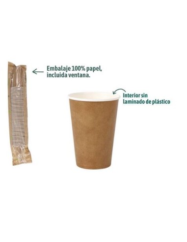 SET 50 VASOS CARTON KRAFT 200CC ALGON