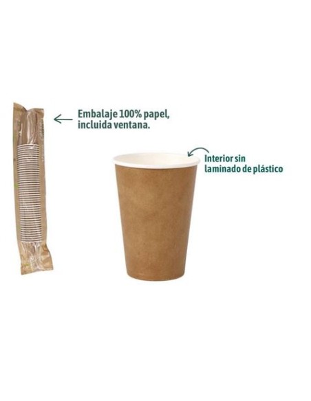 SET 50 VASOS CARTON KRAFT 200CC ALGON