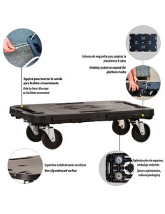 PLATAFORMA CON RUEDAS EXTENSIBLE PARA CARGA 480X290X40MM ARTPLAST 2