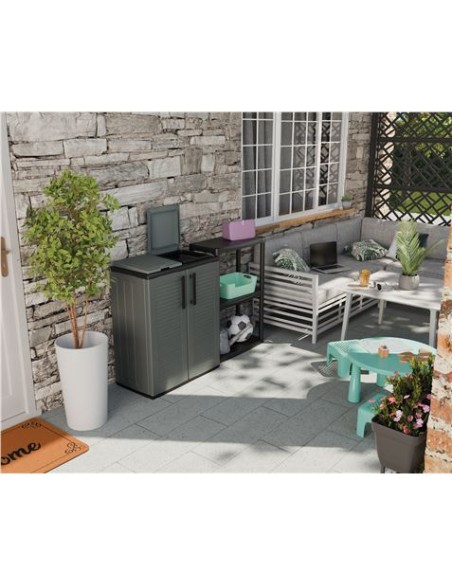 ARMARIO BAJO CON DOBLE TAPA PARA RECICLAJE 680X370X840MM ARTPLAST