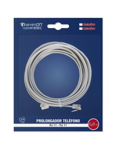 CABLE TELÃ‰FONO RJ11 4.5M 4 VIAS MACHO-MACHO SEVENON
