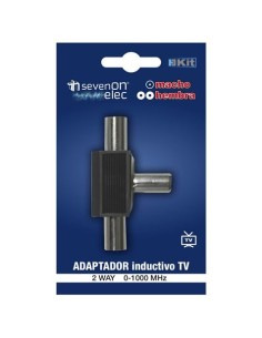 ADAPTADOR INDUCTIVO TV (1 MACHO/2 HEMBRAS) NEGRO SEVENON 2