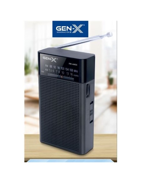 RADIO PORTATIL AM/FM ANALOGICA NEGRA FM-4405 GEN-X