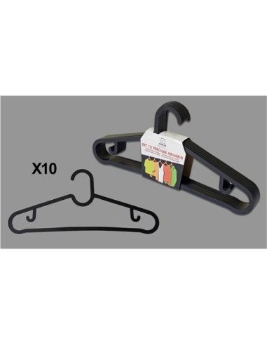 SET 10 PERCHAS NEGRAS PLASTICAS