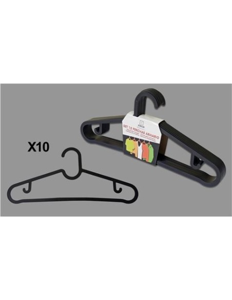 SET 10 PERCHAS NEGRAS PLASTICAS