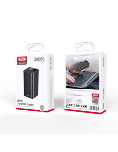 POWERBANK PB97 20000MAH | 4 X USB | 65W | DISPLAY NEGRA XO
