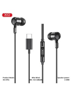 AURICULARES CON Y MICROFONO CABLE TIPO C EP81 NEGRO XO