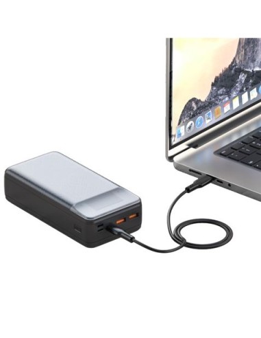 POWERBANK PR201 30000MAH | 2 ENTRADAS | 3 SALIDAS | 65W | LCD XO NEGRO