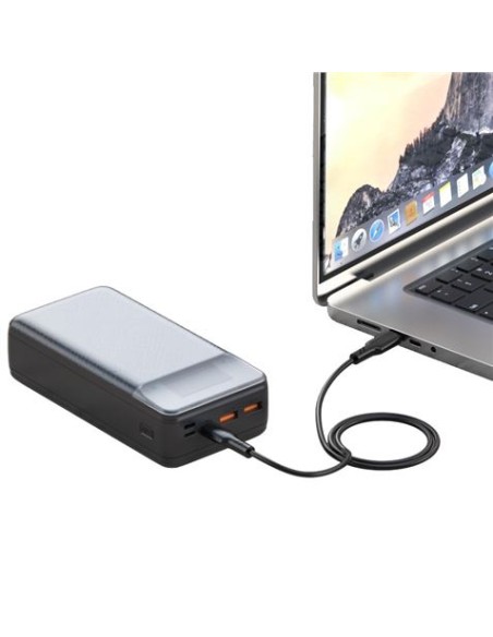 POWERBANK PR201 30000MAH | 2 ENTRADAS | 3 SALIDAS | 65W | LCD XO NEGRO