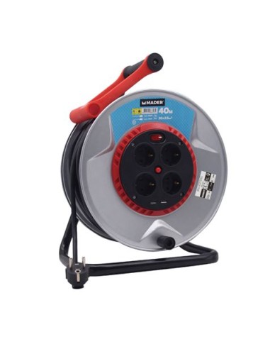 ENROLLADOR DE CABLE 40 METROS 3X2.5MM METALICO MADER