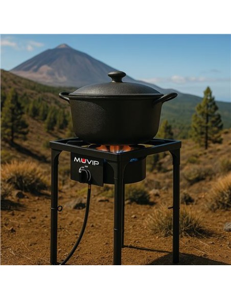 FOGÃ“N DE GAS ALTA POTENCIA 1 FUEGO 40X40CM AJUSTABLE 3 ALTURAS MUVIP