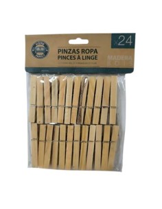 PACK 24 PINZAS DE ROPA MADERA