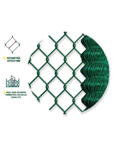 MALLA DE VALLADO PLASTIFICADA 60X60X2.9MM 1.5X25 METROS SUNGARDEN