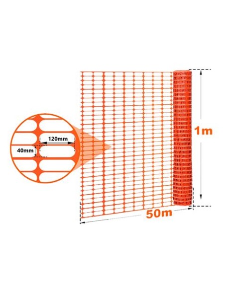 MALLA DE SEÃ‘ALIZACIÃ“N NARANJA 80GRS/M2 1X50 METROS SUNGARDEN