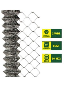 MALLA DE VALLADO GALVANIZADA 60X60X2.5MM 2X25 METROS SUNGARDEN