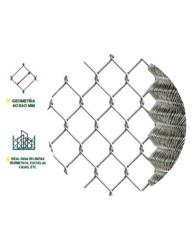 MALLA DE VALLADO GALVANIZADA 60X60X2.5MM 2X25 METROS SUNGARDEN
