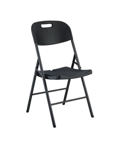 SILLA RESINA PLEGABLE PRO 44X53X83CM NEGRA SUNGARDEN