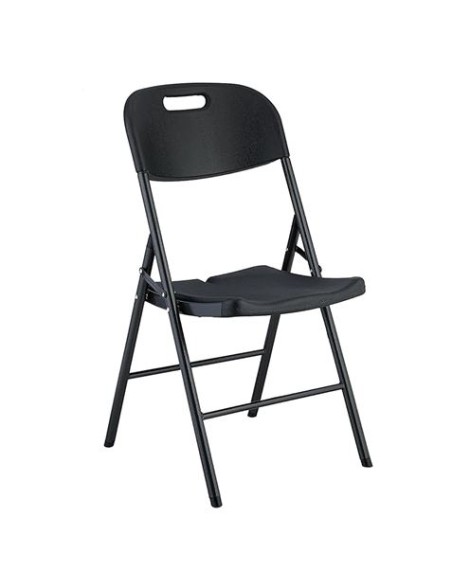 SILLA RESINA PLEGABLE PRO 44X53X83CM NEGRA SUNGARDEN