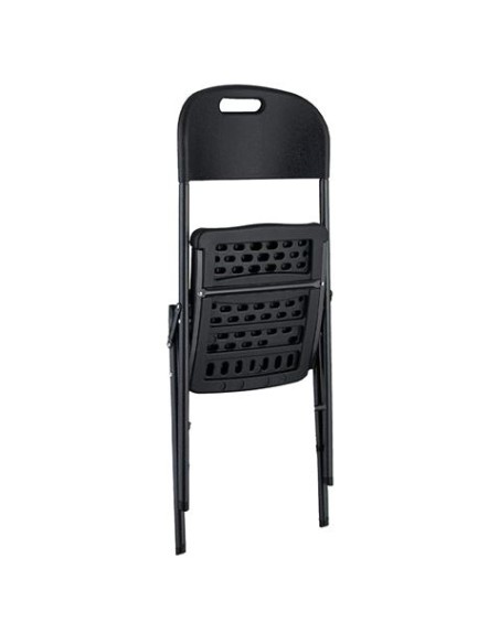 SILLA RESINA PLEGABLE PRO 44X53X83CM NEGRA SUNGARDEN