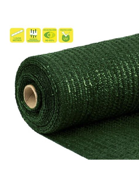 MALLA DE SOMBREO VERDE OSCURO 1.5X50 METROS SUNGARDEN