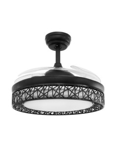 VENTILADOR DE TECHO CON LUZ Y ASPAS RETRACTILES NEGRO JOCCA 2
