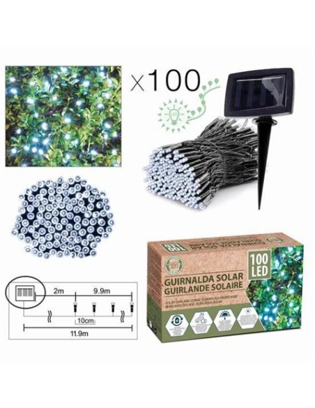 SET 100 GIRNALDAS LED BLANCA 11.9 METROS SOLAR