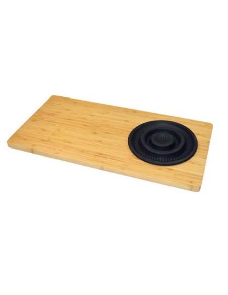 TABLA DE CORTAR CON ESCURRIDOR NEGRO | BAMBÃš | 58X29X1.8CM JOCCA