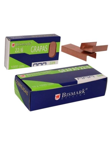 GRAPAS 22/6 CAJA 1000 UNIDADES COBRE BISMARK