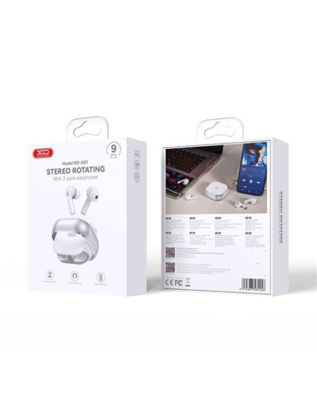 AURICULARES TWS BLUETOOTH G31 CON 4 AURICULARES XO