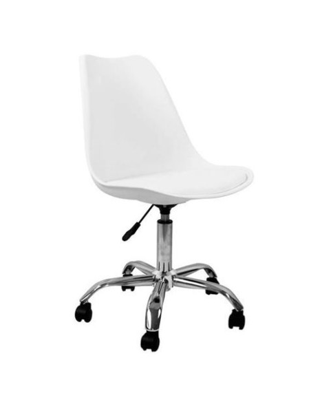 SILLA DE ESCRITORIO CON RUEDAS 97X47X58CM BLANCA