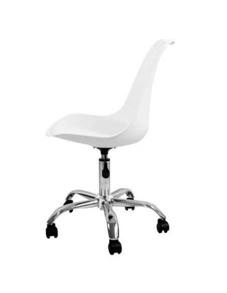 SILLA DE ESCRITORIO CON RUEDAS 97X47X58CM BLANCA