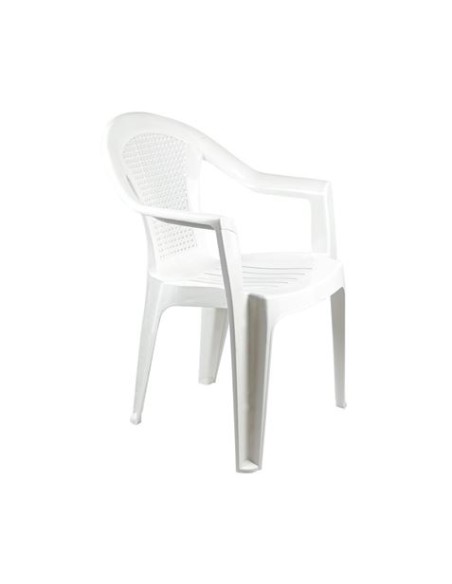 SILLA CON REPOSABRAZOS STACK BLANCA