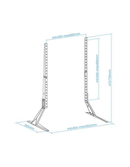 SOPORTE PATAS PEANA UNIVERSAL 23-75\" NEGRO TOOQ