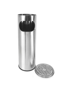 PAPELERA CON CENICERO ACERO INOX 59CM CONFORTIME
