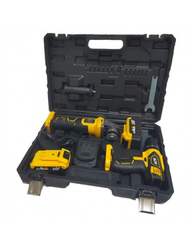 PACK 20V TALADRO PERCUTOR + RADIAL 115/125MM | BATERIAS 2AH Y 4AH BLIM