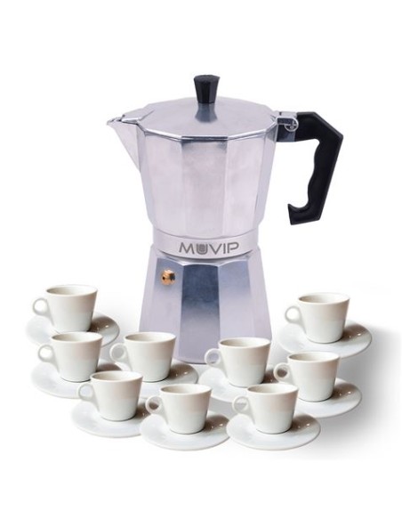 CAFETERA 9 TAZAS ALUMINIO ANTIADHERENTE MUVIP