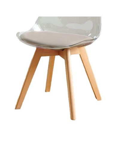 PACK 2 SILLAS DESIGN D1000 TRANSPARENTES + COJÃN MARRÃ“N MUVIP