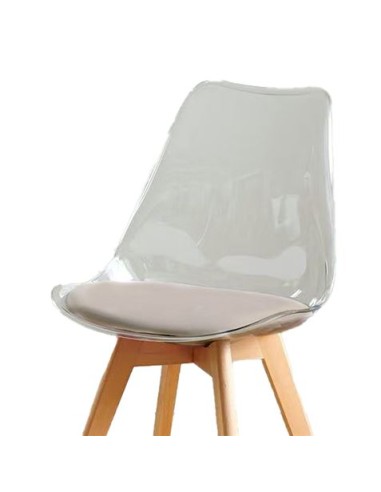 PACK 2 SILLAS DESIGN D1000 TRANSPARENTES + COJÃN MARRÃ“N MUVIP