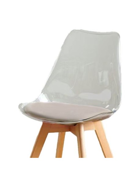 PACK 2 SILLAS DESIGN D1000 TRANSPARENTES + COJÃN MARRÃ“N MUVIP