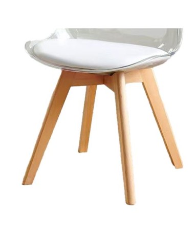 PACK 2 SILLAS DESIGN D1000 TRANSPARENTES + COJÃN BLANCO MUVIP