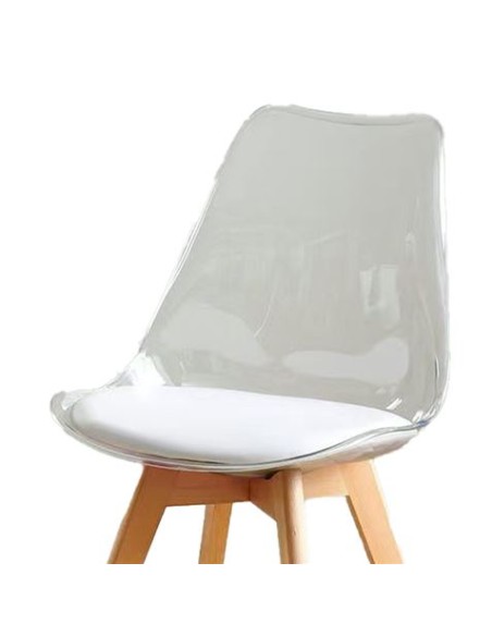 PACK 2 SILLAS DESIGN D1000 TRANSPARENTES + COJÃN BLANCO MUVIP